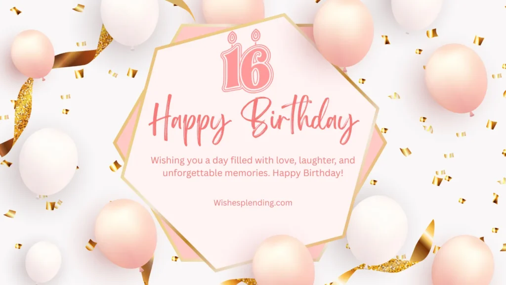 Happy 16th Birthday Wishes for Girl