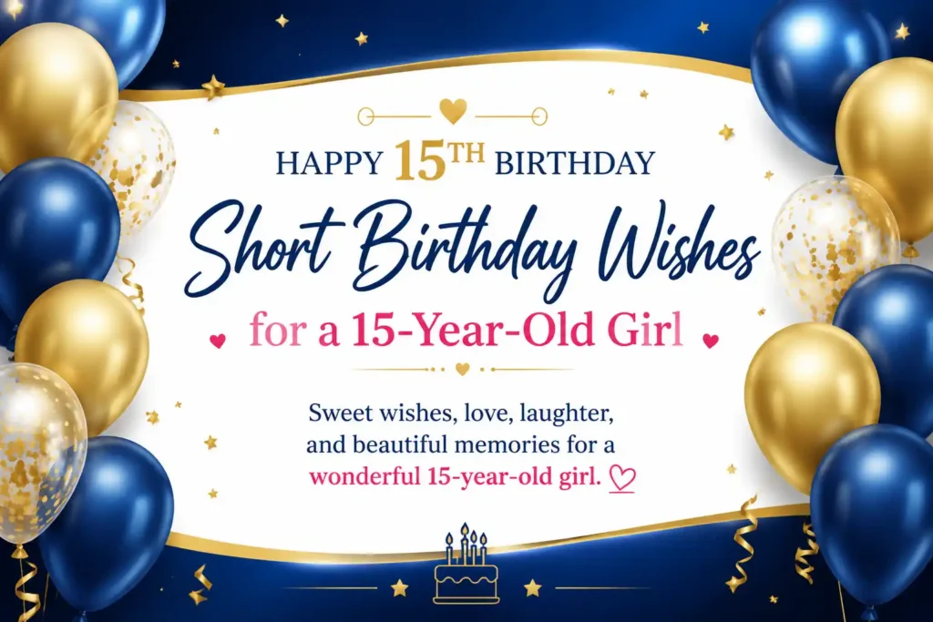 Short Birthday Wishes for a 15-Year-Old Girl