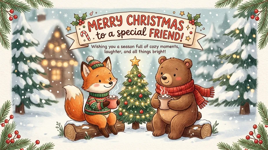 cute merry christmas wishes for friend