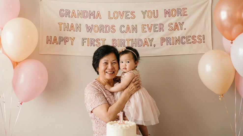 First Birthday Wishes for Granddaughter from Grandma