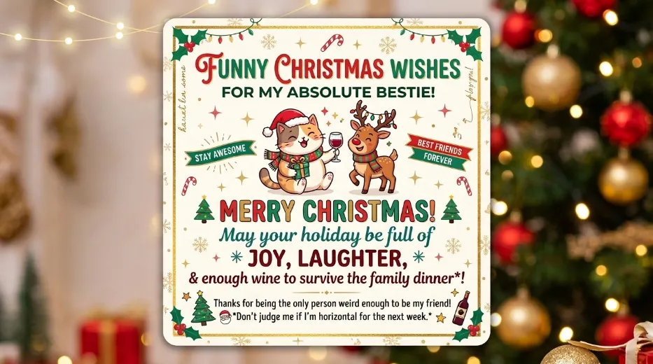 Funny Best Christmas Wishes for Friend