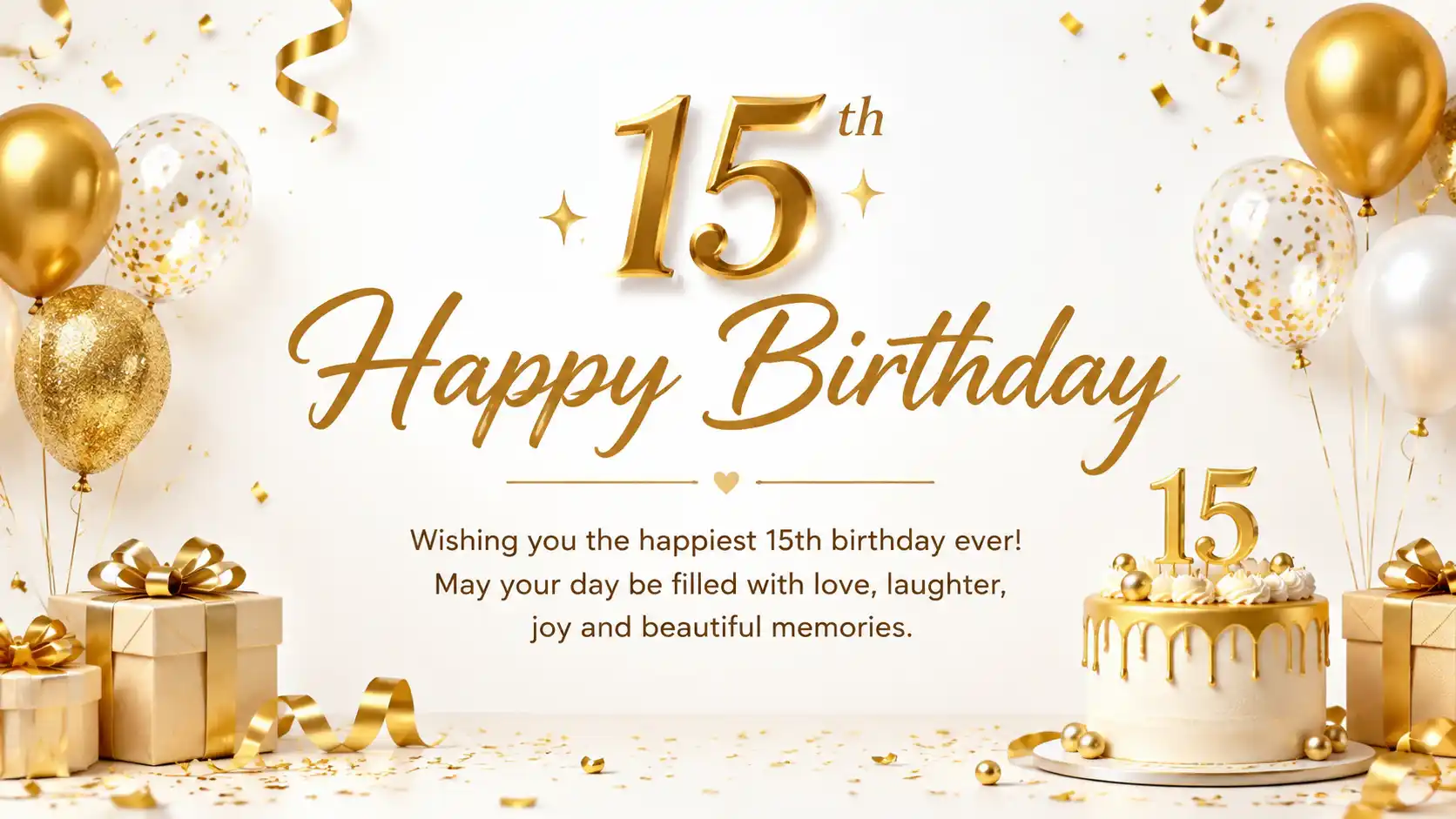 15th Birthday Wishes for Girl