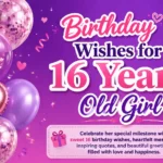 Birthday Wishes for 16 Years Old Girl