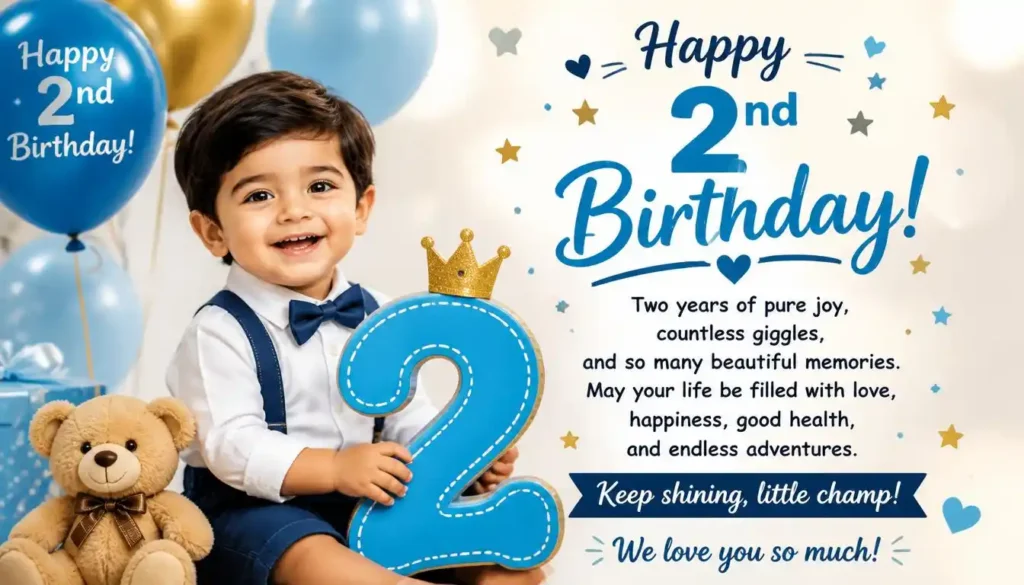 Heartfelt 2nd Birthday Wishes for Boy