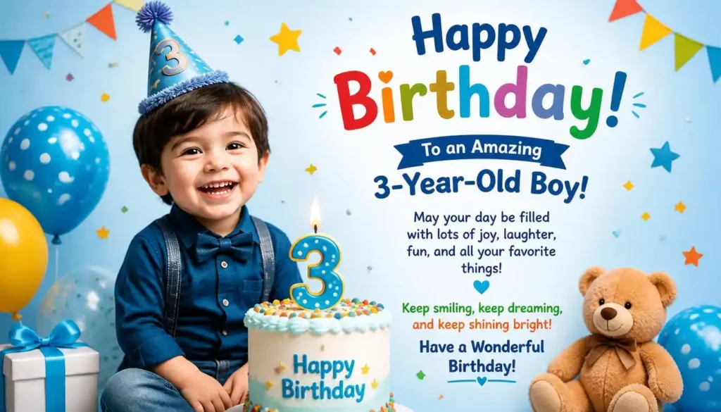 Heartfelt Birthday Wishes for a 3-Year-Old Boy