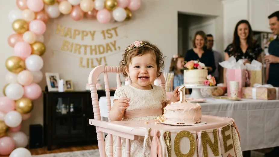 One Year 1st Birthday Wishes Baby Girl