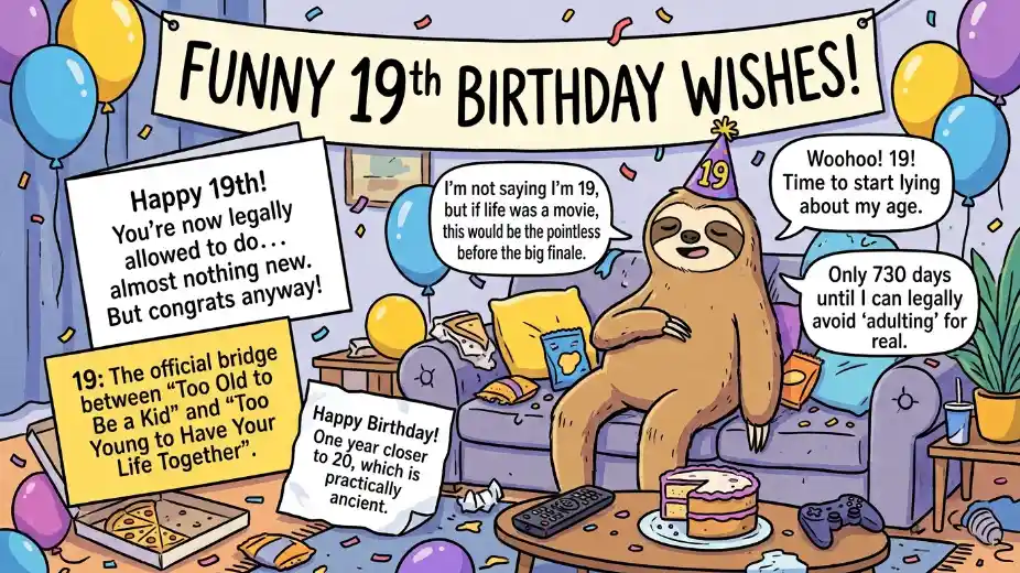Funny 19th Birthday Wishes
