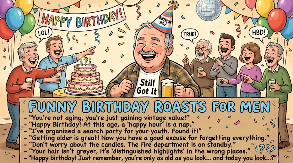 Funny Birthday Roasts for Men