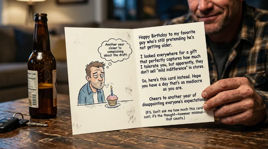 Sarcastic Birthday Wishes for Guys