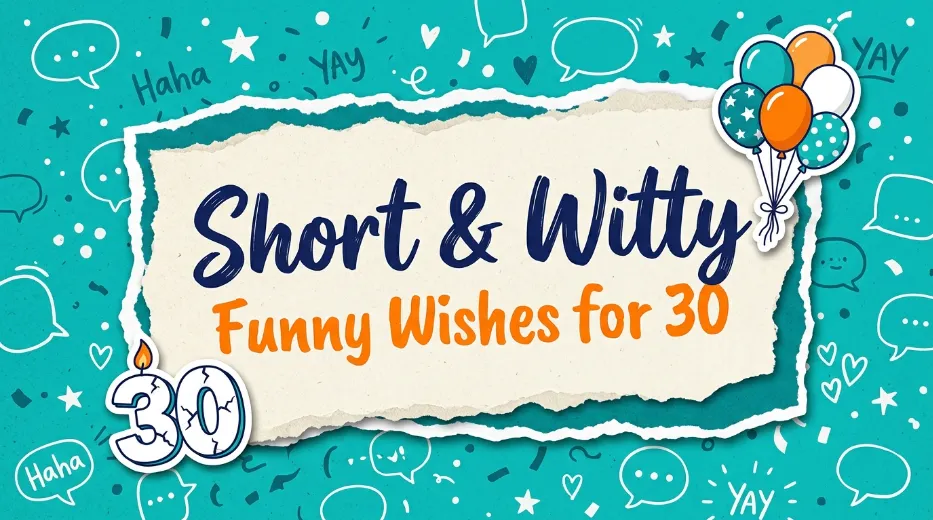 Short & Witty Funny Wishes for 30th Birthday