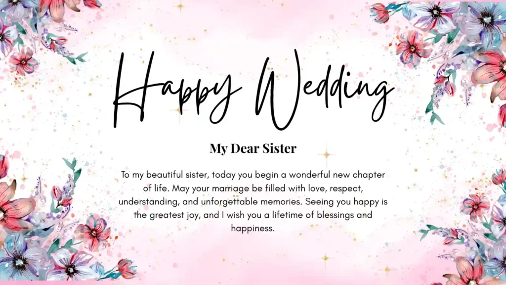 Sweet Wedding Messages for Your Sister
