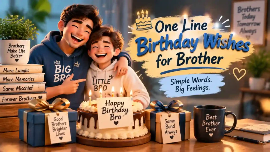 Beautiful One Line Birthday Wishes for Brother