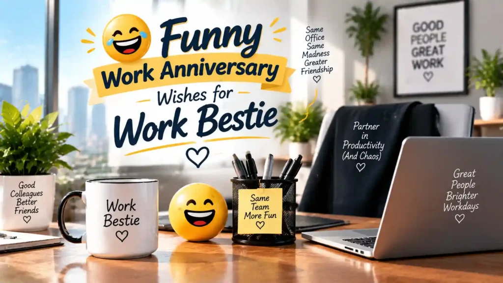 Funny Work Anniversary Wishes for Work Bestie
