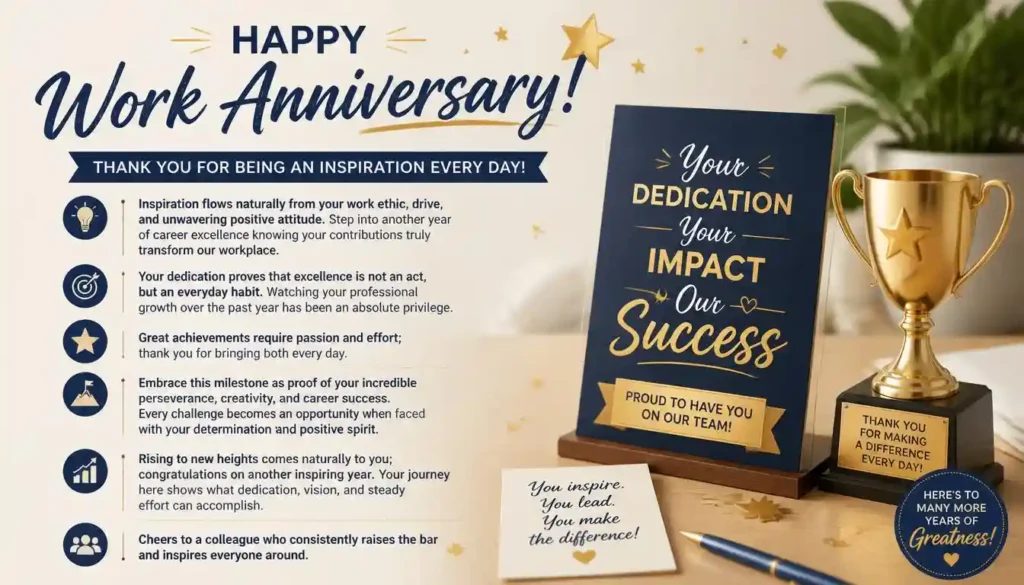 Inspirational Work Anniversary Wishes