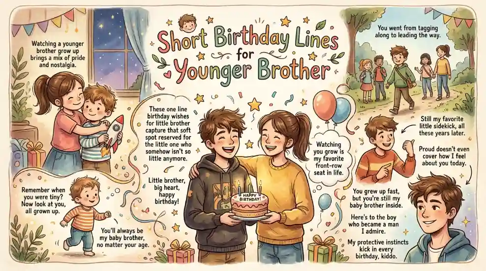 Short Birthday Lines for Younger Brother