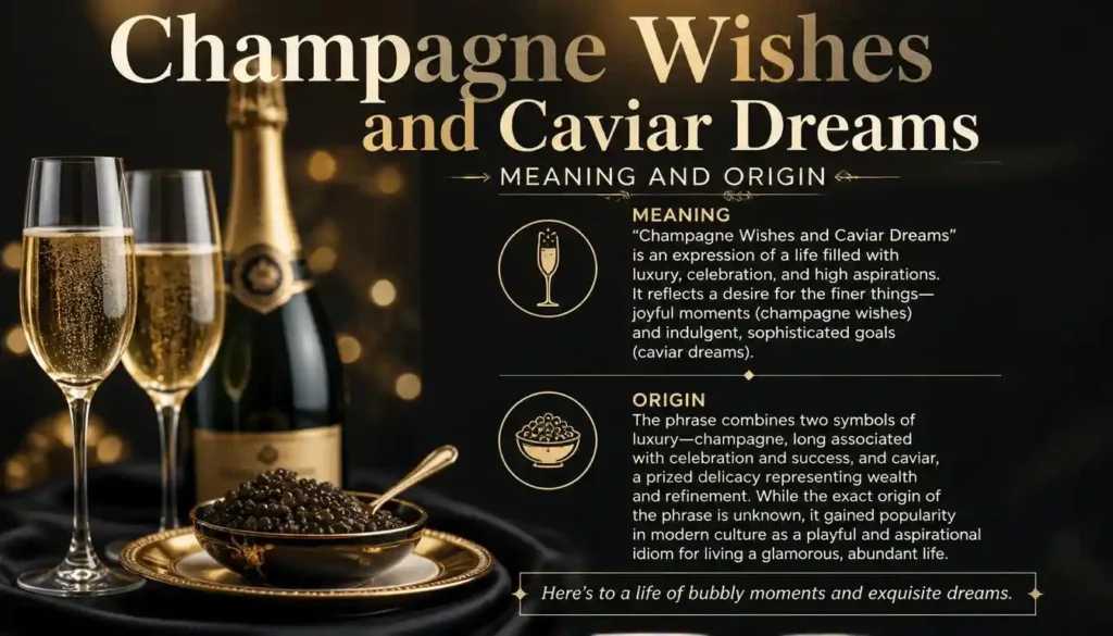 Champagne Wishes and Caviar Dreams Meaning and Origin