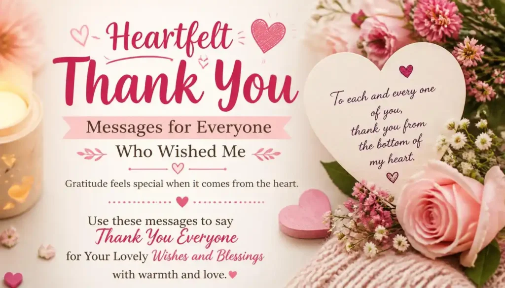 Heartfelt Thank You Messages for Everyone Who Wished Me